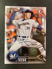 2016 Bowman First: SIGNED, Braden Webb, BREWERS #BD-82