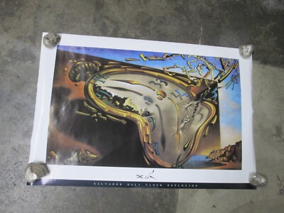 Salvador Dali Clock Explosion abstract vintage Poster art C2238 | eBay