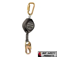FALL PROTECTION SELF-RETRACTING LIFELINE LANYARD 11 FEET WITH LOCKING SNAP HOOK