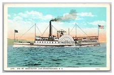 Steamer Steam ship Mt Washington Lake Winnepesaukee Weirs NH WB Antique Postcard