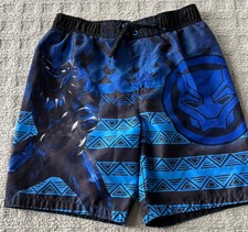 Marvel Avengers Boys Black Panther Swim Trunks - Size 6 / 7