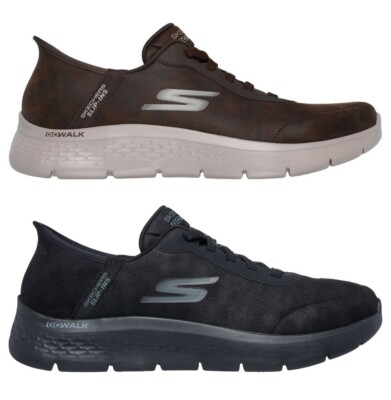 SKECHERS SLIP INS GO WALK FLEX SMOOTH MOTION Herren Sportschuhe Sneaker Leder