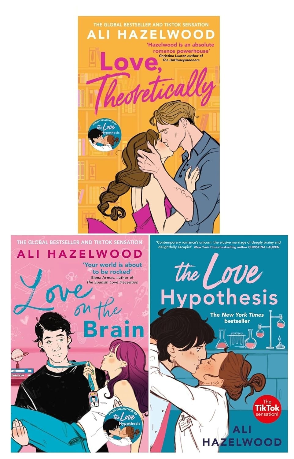 Ali Hazelwood 3 Books Collection Set Love, Theoretically, The Love Hypothesis,