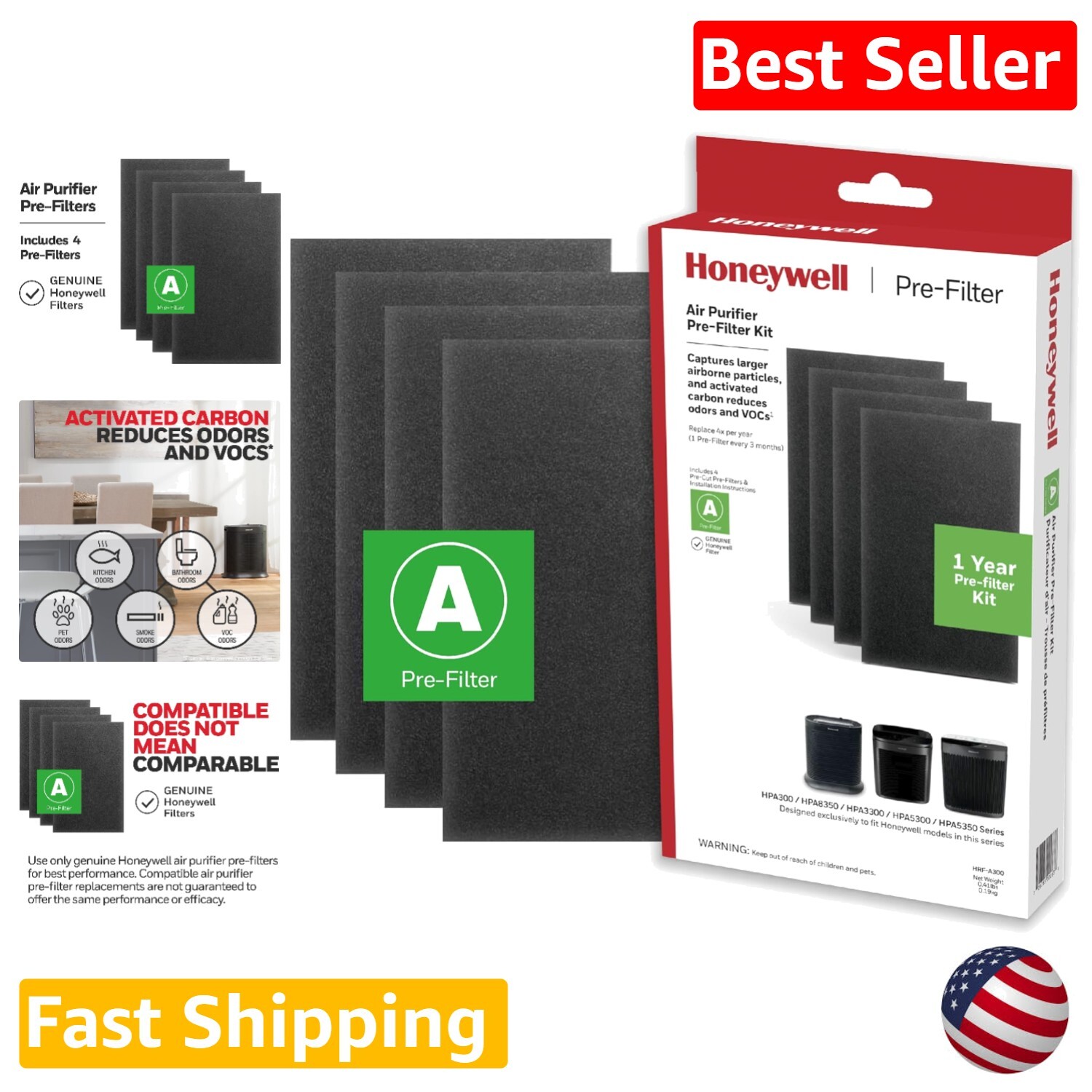 Air Purifier Pre-Filter Set with Extended Longevity and Odor Reduction-image