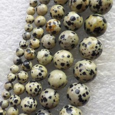 Beautiful A Strand Dalmation Jasper 6-10mm Round Loose bead 15.5 inch