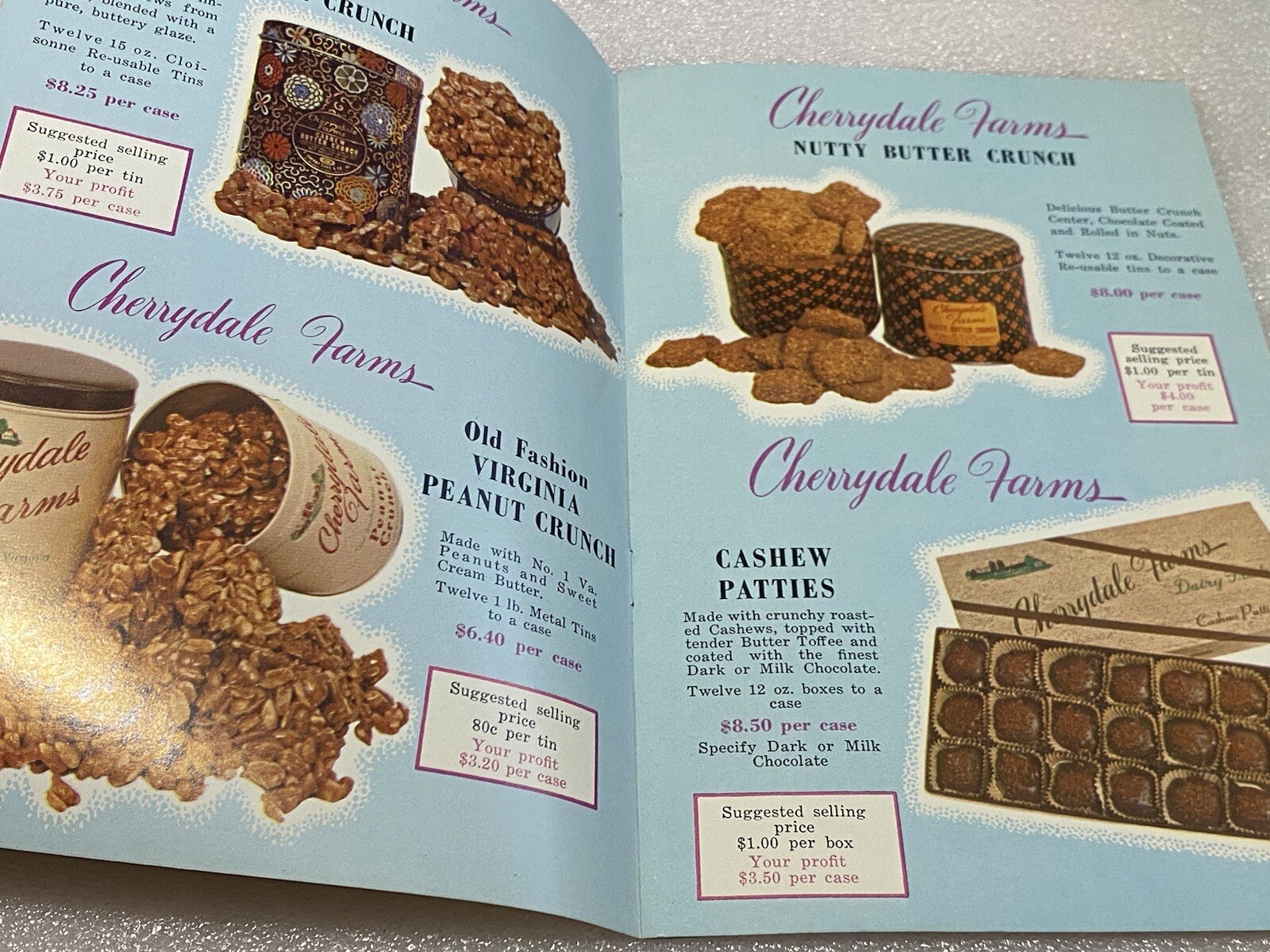 Vtg 1958 Cherrydale Farms Candy Price List E Cherry Sons & Co Philadelphia Pa