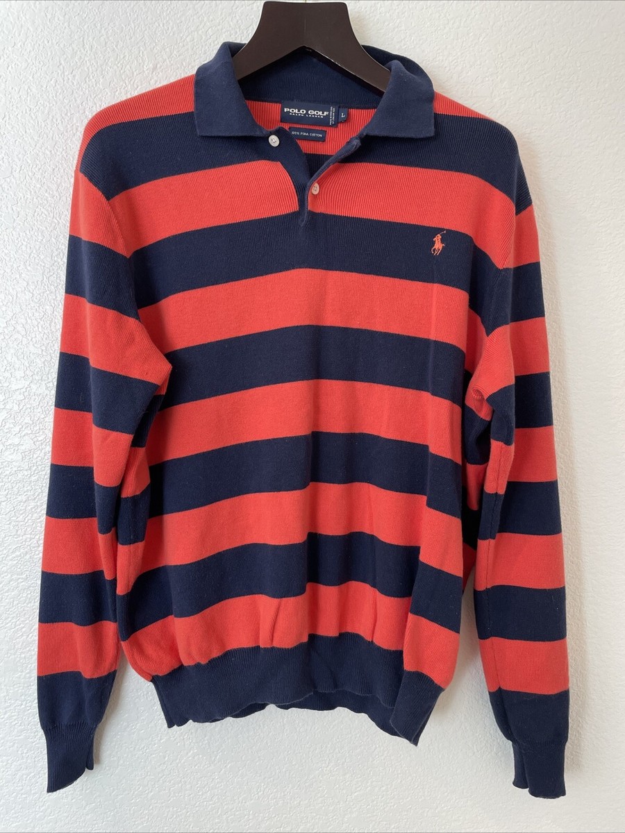 Vintage 90s Polo Ralph Lauren Polo Golf Striped Cardigan