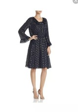 Tory Burch Jasmine Silk Blend Navy Dress Size 6