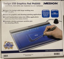 Medion Design USB Graphics Pad P46000  10  x6.22  Programmable Hot Keys New