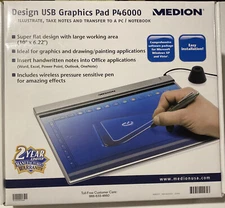 Medion Design USB Graphics Pad P46000 “10”x6.22“ Programmable Hot Keys  New