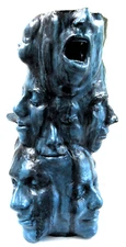 Post-Modern Multi-Face Tall Blue Sculpture Planter attributed to Olivia Beens 