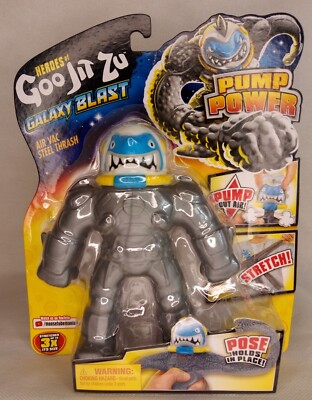 Heroes of Goo Jit Zu Galaxy Blast Pump Power Air Vac Steel Thrash Action Figure 
