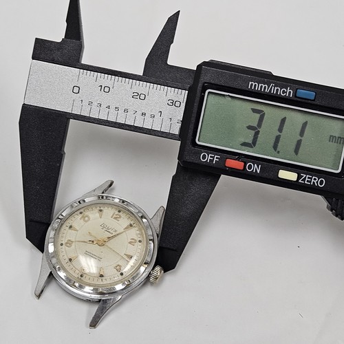 Vintage Louis Wrist Watch Men Silver Tone 17 Jewels 31mm Manual Wind - Picture 3 of 6