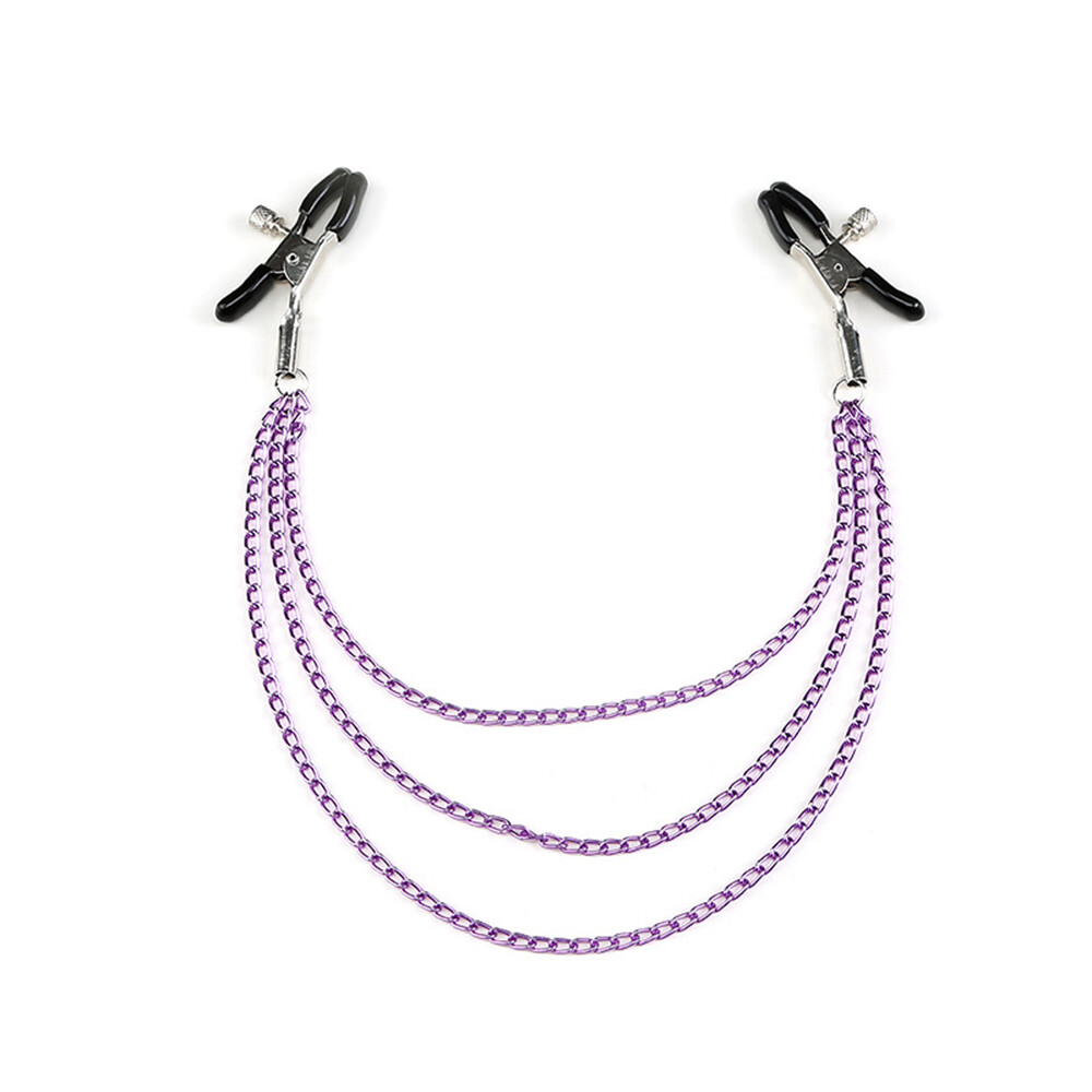 Jeu BDSM Chaîne Cœur Avec Pinces Seins/Lèvres - Accessoire SM Nipple Chain - Neuf Générique