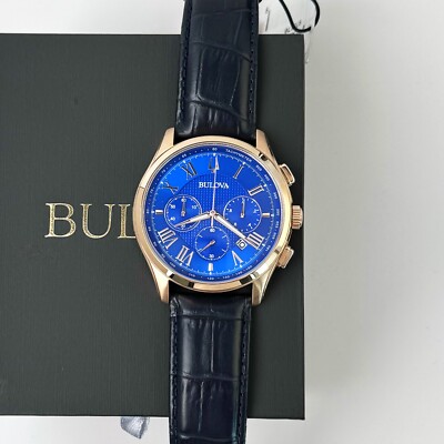 BULOVA 97B170 Wilton Men's Classic Watch Leather Strap Quartz