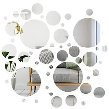 Sawysine Mirror Wall Stickers Acrylic Mirror Setting Round Peel and Stick Cir...