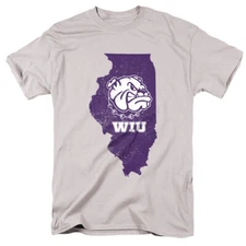WIU Adult T-Shirt Illinois, Silver, S-3XL