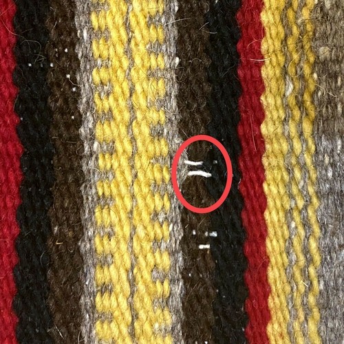 Vintage Yei Navajo Hand Woven Wool Rug Wall Hanging 33.75" x 27.5" inches - Picture 9 of 9