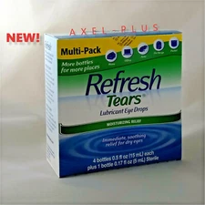 Refresh Tears Lubricant Eye Drops Multi-Pack 4 Plus 1 Bonus Bottle Moisture Dry