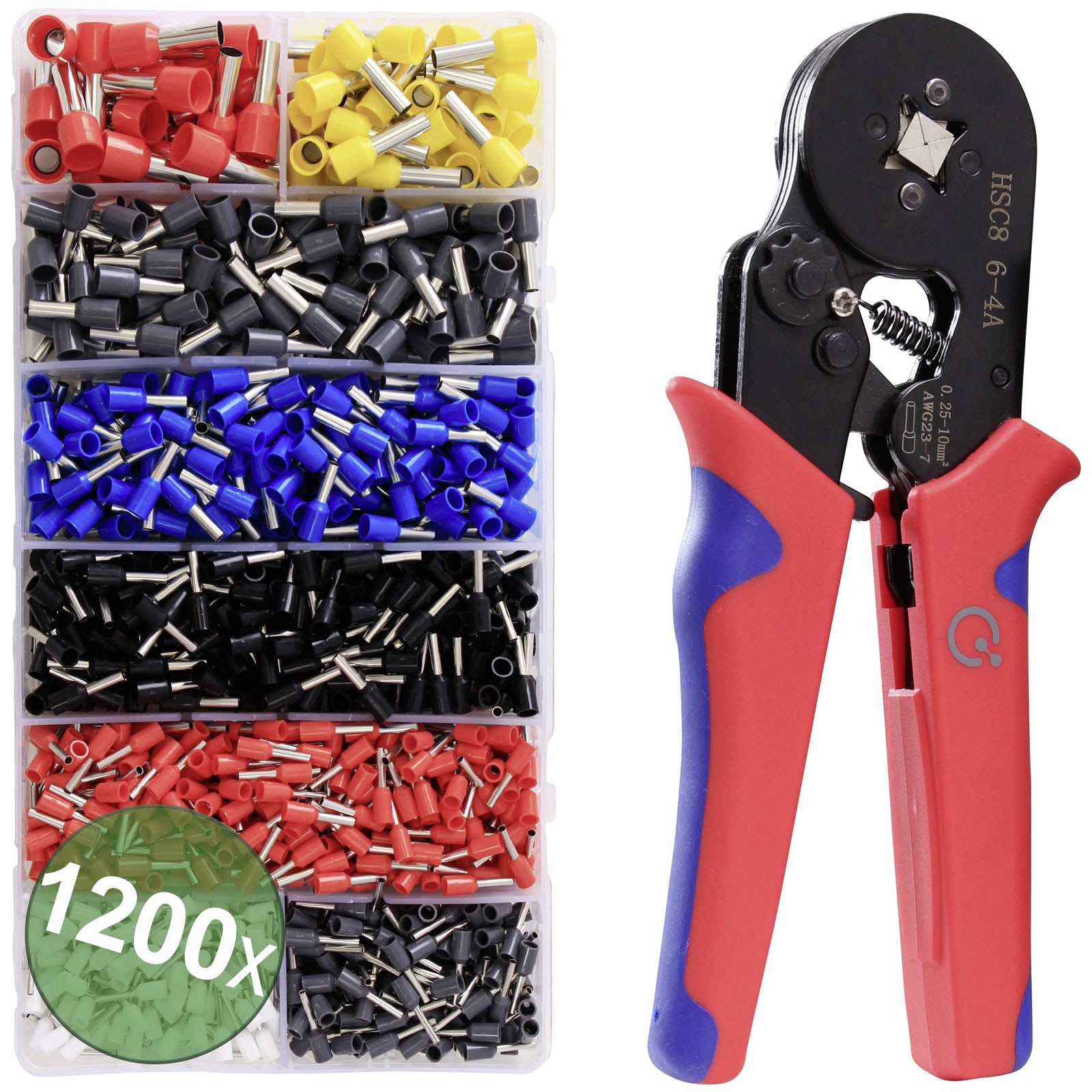 Quadrios Ferrule Set 1200 pcs Multicolour Insulated Crimping
