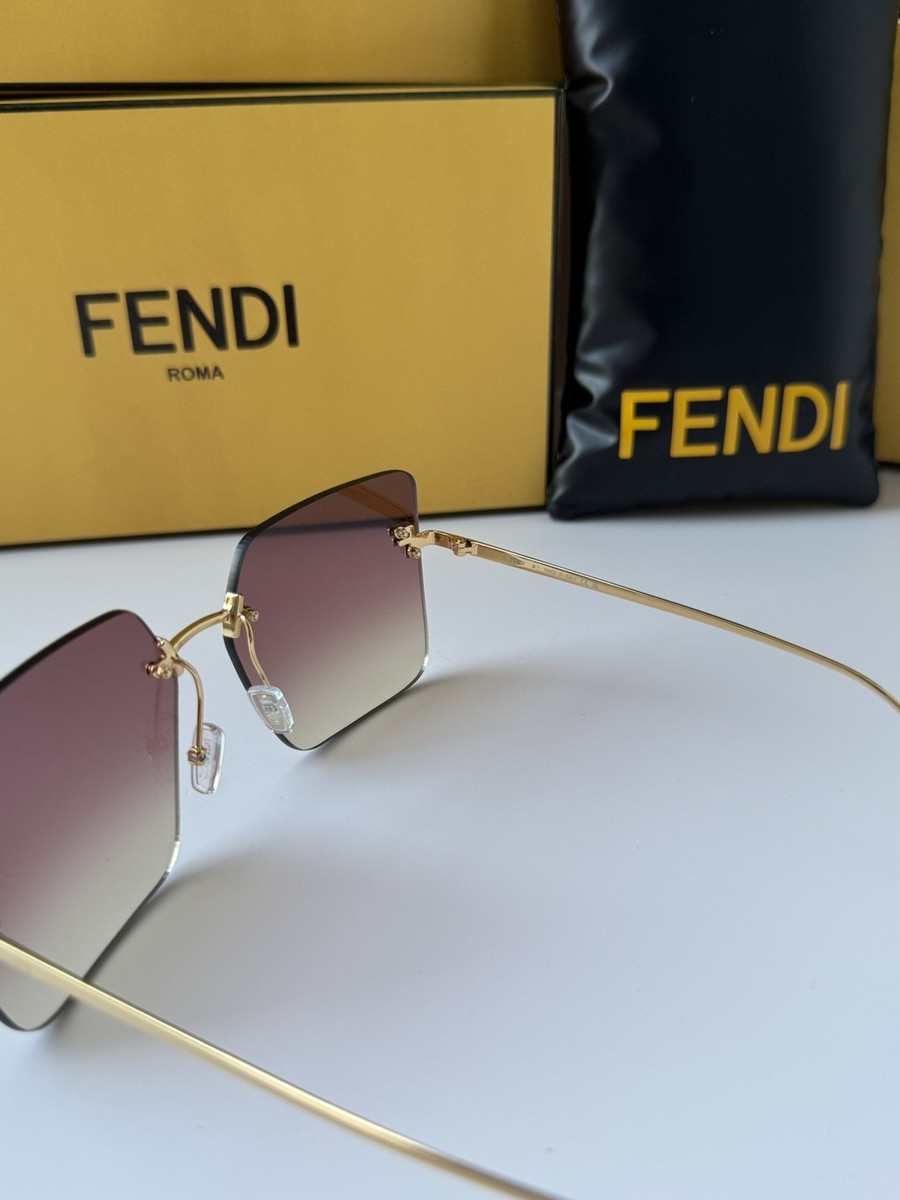 FENDI FIRST CRYSTAL FE4082US 30T GOLD ROSE BROWN GRADIENT LENS