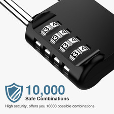 2 Pack 2.6 Inch Long Shackle Combination Lock 4 Digit Outdoor Waterproof Padl...