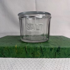 Vintage Clear Pressed Glass Salt Cellar Canis...