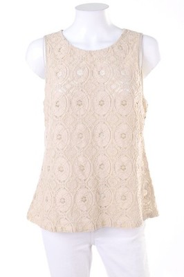SISLEY Blusentop Bluse Top Spitze M cool beige