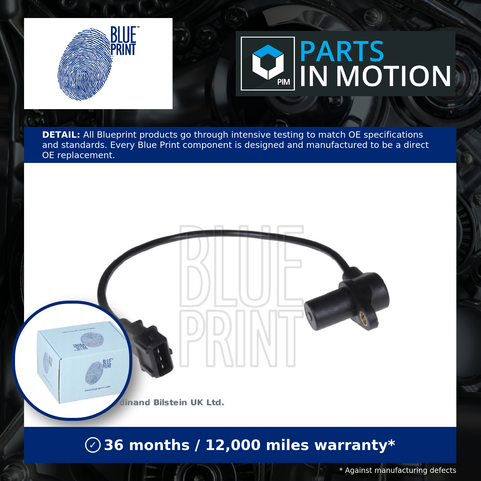 RPM / Crankshaft Sensor fits KIA SPORTAGE K00, SL 2.0 1994 on Blue Print Quality
