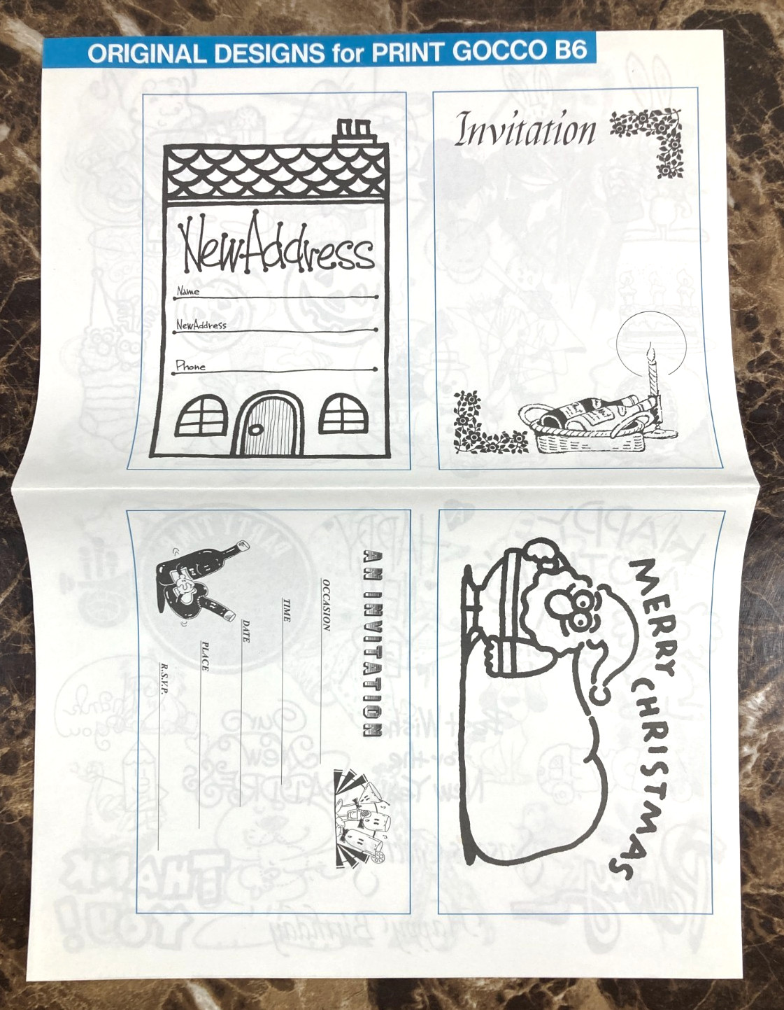 RISO Print Gocco Owners Manual B6 Hi-Mesh Set Template Design Sheets Catalog