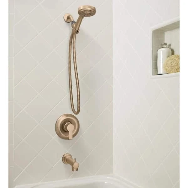 MOEN Meena Kit w/ Non Detachable Genta Shower Head Bronzed Gold READ DESCRIPTION