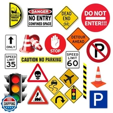Runtoo Road Signs Wall Decals Traffic Street Stop Sign Transportation Wall St