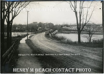 1900s Photo Norwood NY Raquette River Bridge Henry M Beach 5x7 Contact Print