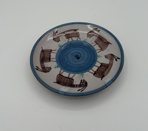 V. Pinto Vietri Goats Handmade Almafi Coast Italy Art Pottery Small Plate 5"