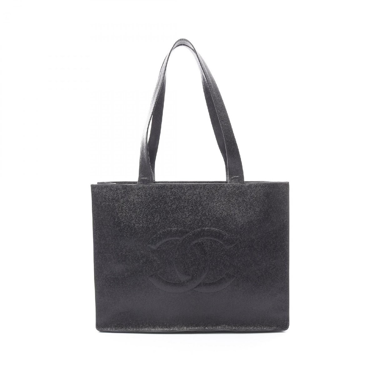 Chanel Coco Mark Tote in Grained Calfskin Black 717205