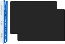 GASARÉ, Set of 2, Extra Large, Thick, Silicone 25 x 17 inches x 1.4 mm, Black 
