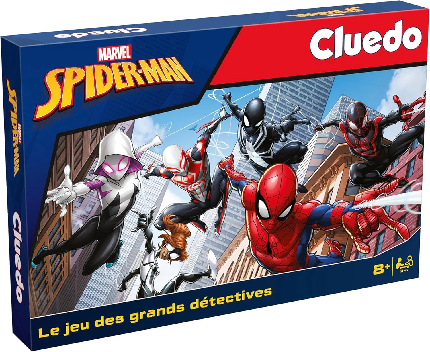 Cluedo Spiderman jeu de plateau à offrir comme cadeau de Noël ou d'anniversaire pour enfant
