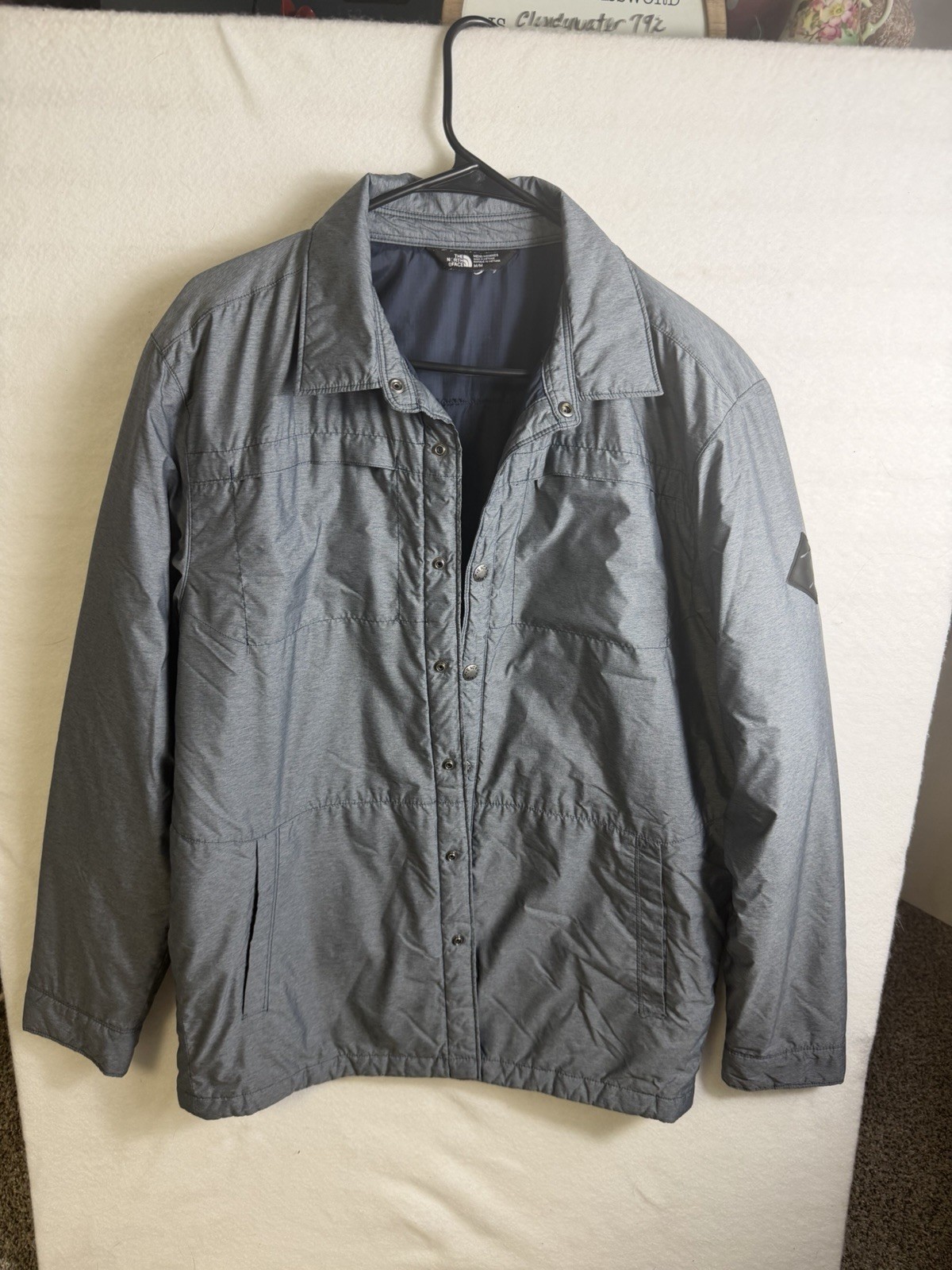 Men’s Medium North Face Button Down Jacket Gray - image 1