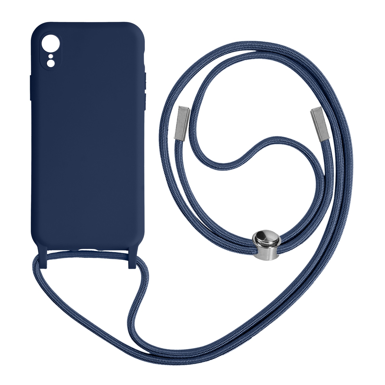 Coque cordon iPhone XR Avizar semi-rigide transparente lanière tour du cou 80cm