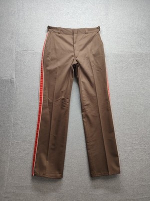 Unitog Co Kansas City Mo Men Pant 36 Brown Red Stripe Zip Slash Pockets Workwear