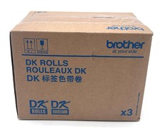GENUINE Brother ONLY 3 ROLLS Continuous Paper Label Tape 100ft White NEW DK-2214