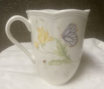 Lenox Butterfly Meadow Fritillary Coffee Tea Mug Cup White Floral