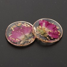 2 orecchini da donna in resina con ciondoli a forma di fiore secco, ideali per