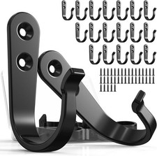 20PCS Wall Hooks for hanging, Metal Coats, Coat 20pcs  Black