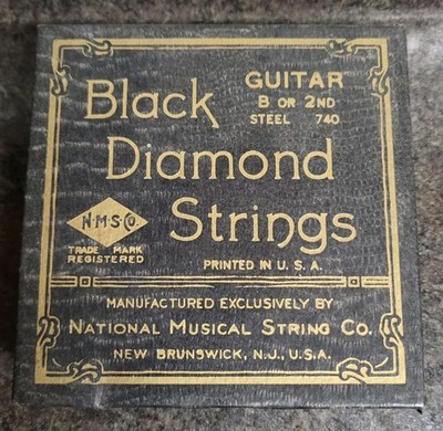 Black Diamond Guitar B Or 2nd String Box Of 1 Unused Packs Vintage