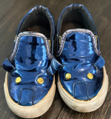 Little Marc Jacobs Slip On Sneaker Girls toddler Blue Metallic Mouse size 8
