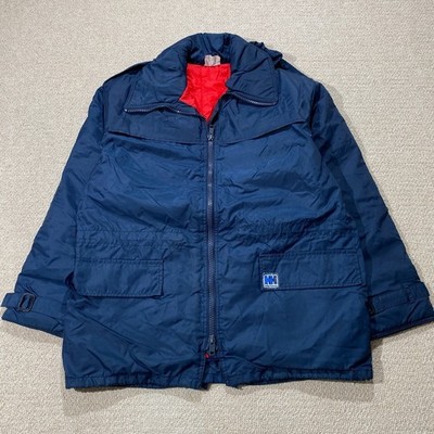 VINTAGE Helly Hansen Jacke Herren XL dunkelblau 70er 80er wasserdicht Regenmantel gefüttert