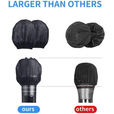 240 Disposable Mic Covers, Individually Wrapped, Black