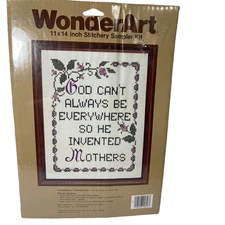 WonderArt Linen Like Stamped Cross Stitch Kit 1816 Mothers New Sealed