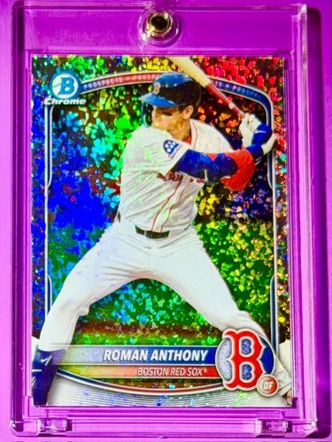 Roman Anthony RARE DIAMOND REFRACTOR ROOKIE CARD BOWMAN CHROME RED SOX RC MINT!